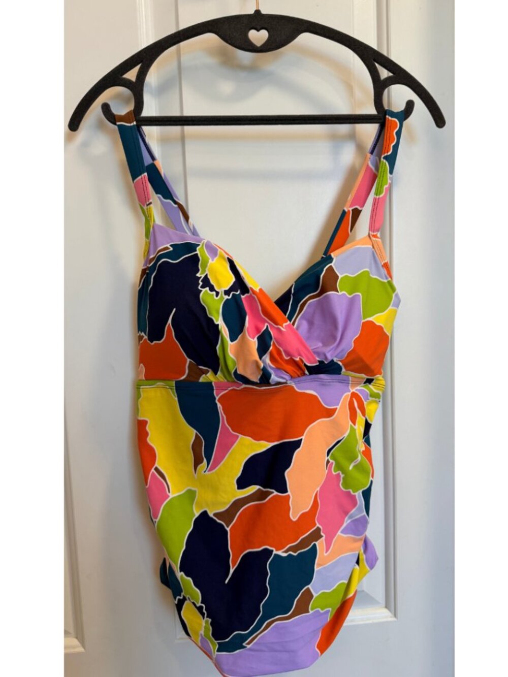 Anne Cole Colorful Floral Tankini Swim Top Size 16W